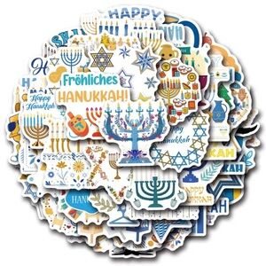 Festive Hanukkah Sticker Collection, NEW, Multicolor